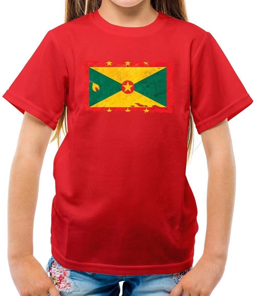 Grenada Grunge Stijl Vlag - Kinder T-shirt - Grenadijnse Vlaggen Land Liefde Leef