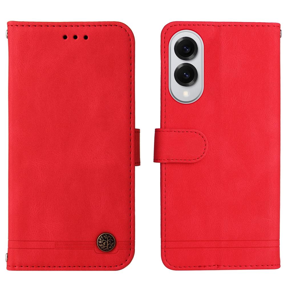 For Samsung Galaxy S25 Edge Leather Wallet Cases Skin Touch Phone Cover Stand with Strap