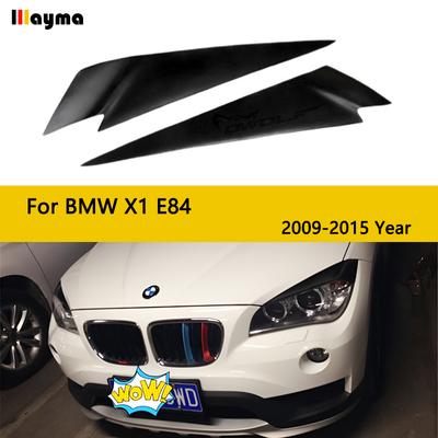 Pegatina Recorte Decorativa Cubierta Ceja Faros de Coche Parpado para BMW X1 28i 35i xDrive 2008-2012 E84 FRP negro mate