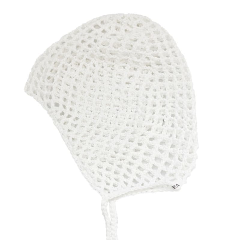 Vaca. SUMMER MESH EARFLAP BEANIE (WHITE)
