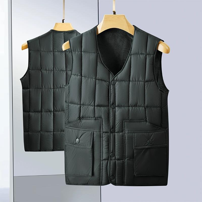 Men Autumn Winter Vest Men Fleece Lightweight Padded Thickening Vests Sleeveless Jackets Warm Coat Waistcoat Plus Size 5Xl