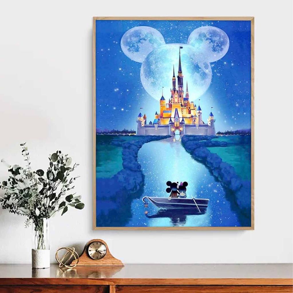 Full Round Diamond Painting Mickey Castle Art Rhinestone Picture Mosaic DIY 5D Cross Stitch Embroidery Home Decoration