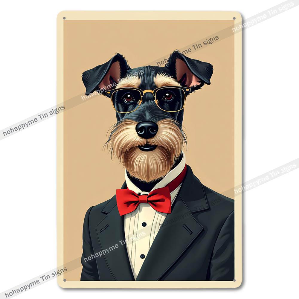 Vintage Cute Dog Themed Metal Tin Sign Retro Funny Puppy Wall Art Decor for Home Pet Shop Man Cave Rustic Iron Painting Plaque