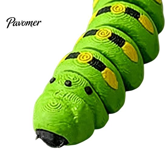 3D Printed Caterpillar Toy 1/5/10Pcs Figurine, Movable Joints Fidget Articulated Toy, Realistic Insect Figure for Stress Relief Educational