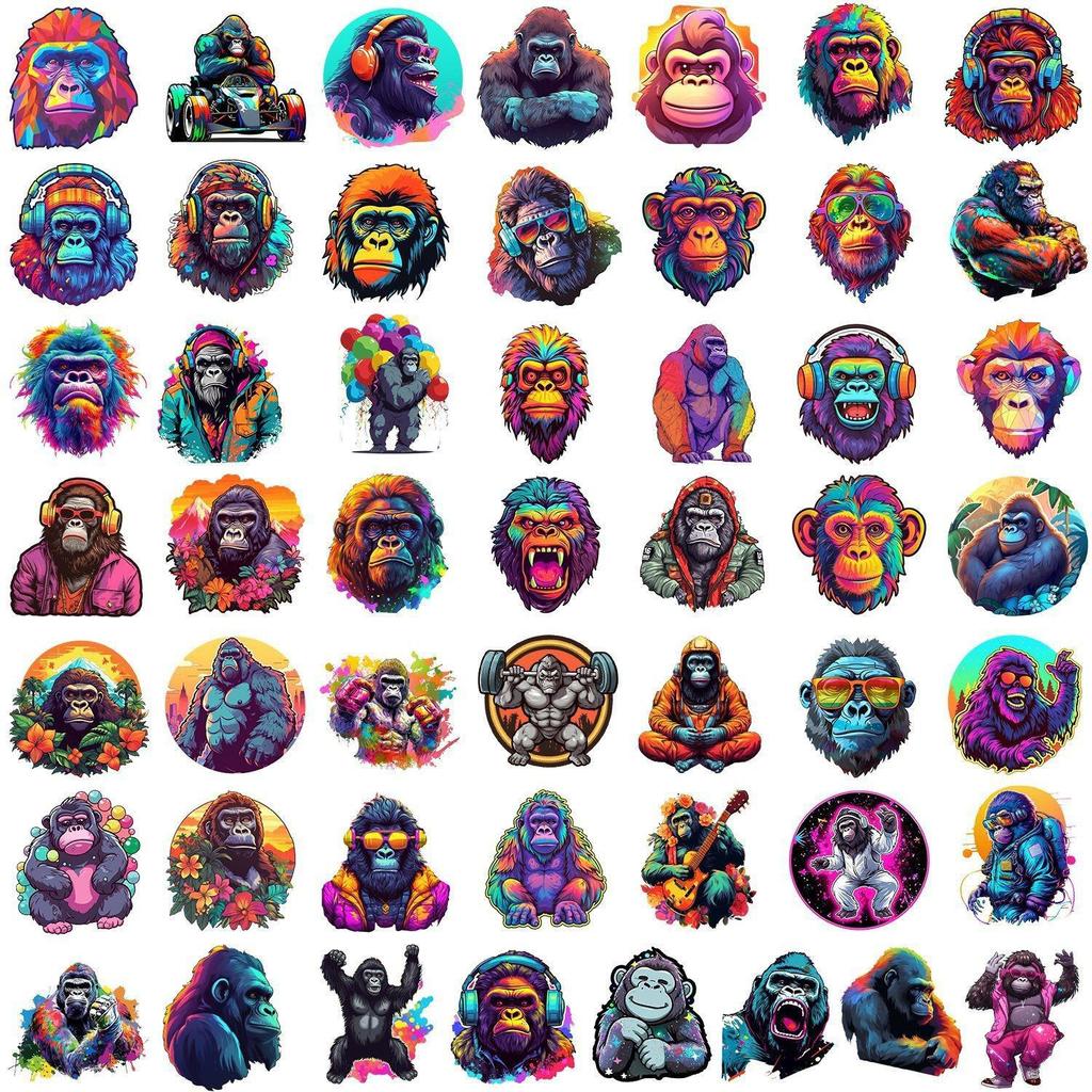 50 Cartoon 3D Animal Graffiti Stickers - Creative Waterproof Decor for Phones and Computers