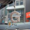 Bling Car Letter Charm Faux Crystal Letter Pendant Car Rear View Mirror Hanging Rhinestone Alfabet Ornament do Samochodowego Choinki