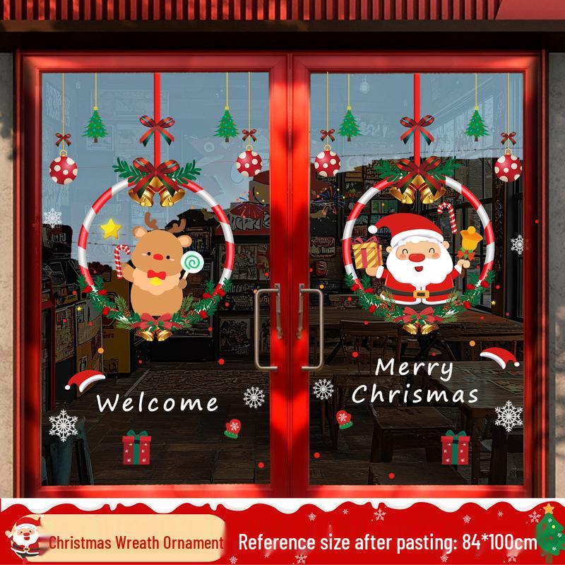Christmas Static Cling Glass Stickers: Festive Room Decorations and Scene Arrangements.