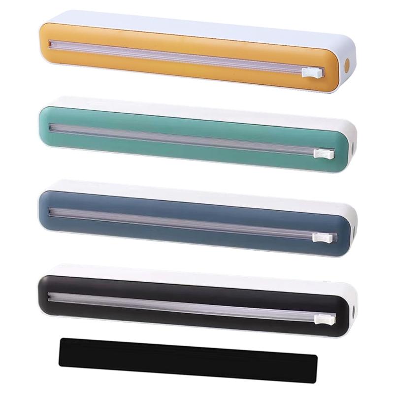 Magnetic Cling Film And Aluminum Foil Dispenser Plastic Food Wrap Cutter Refillable Baking Paper Cutter Kitchen Tool