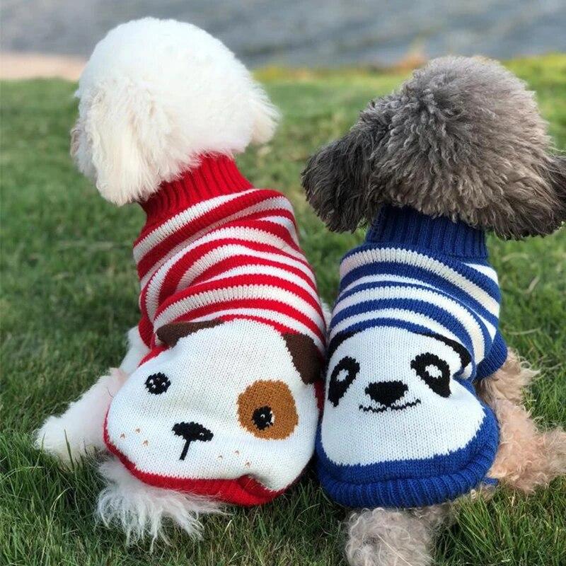 Pet Clothes For Small Dogs Cats Winter Warm Puppy Outfit Christmas Dog Sweater Cartoon Chihuahua Clothing French Bulldog Coat
