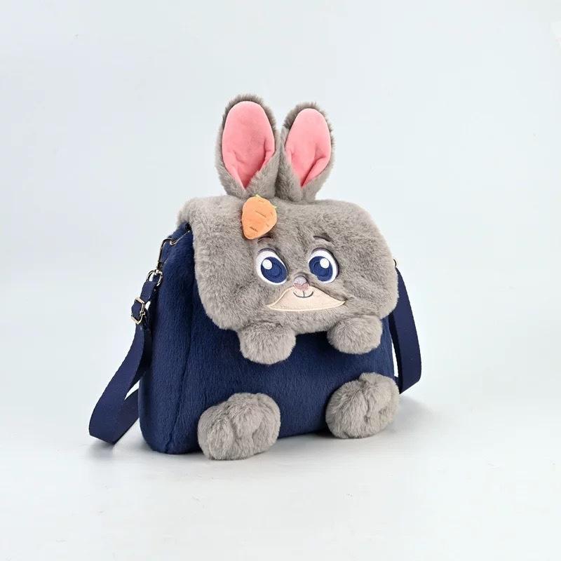 Cute Zootopia cartoon Judy Nick large capacity backpack crossbody bag fluffy flap shoulder bag 0154 CLE