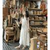 French Temperament Sleeveless Vest Dress Children's Summer New High-end Backless Loose Apricot Long Dress