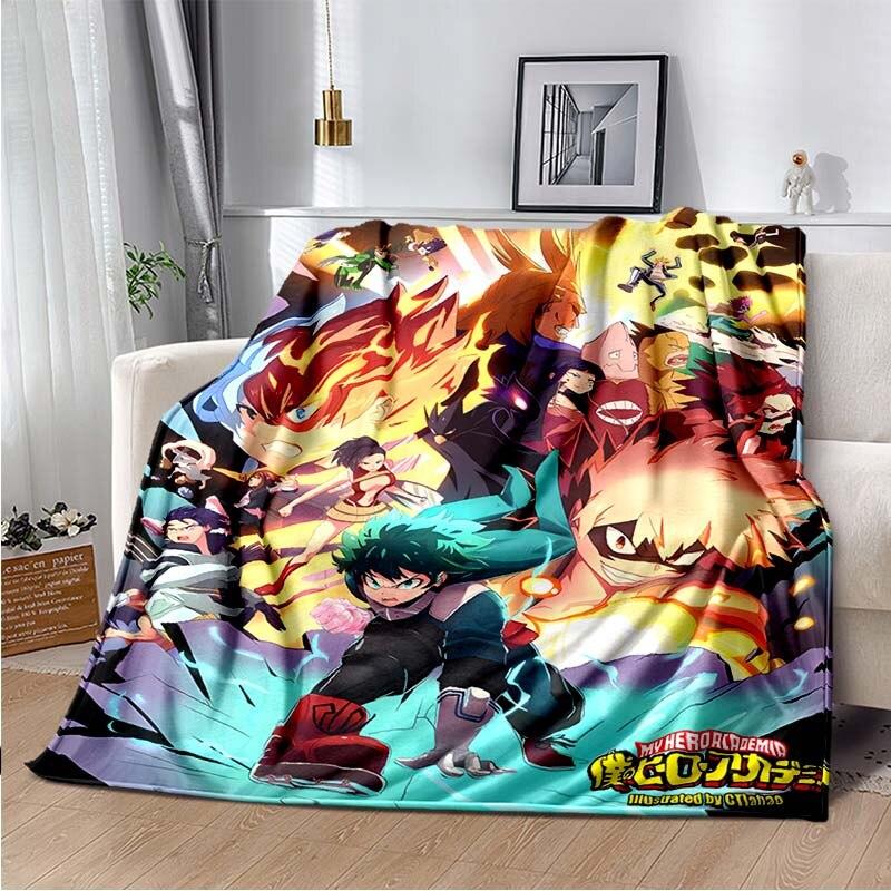 Anime My Hero Academia imprimată artă pătură fleece pentru paturi drumeții picnic pilota groasă cuvertură de pat la modă pătură fleece