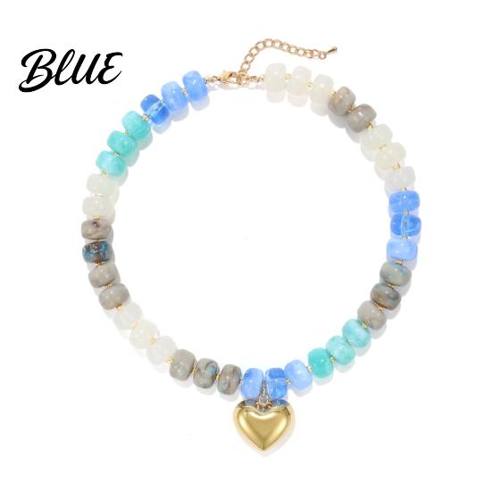 Charmanter Hals Schmuck Klobiger Bunter Perlen Choker Harz Perlen Halskette