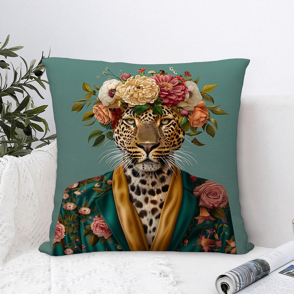 Europäische Mode Leopard Kissenbezug Sofa Dekorative Zuhause Doppelseitiger Druck Plüsch Überwurf Kissenbezüge Kissen Dekor Hülle