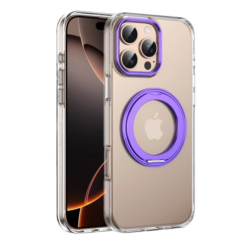 

New Desert Gold rotate Stand Holder phone case for iphone 16 15 14 13 12 pro max plus Magsafe Magnetic Wireless Charge cover For iPhone 16 Pro Max