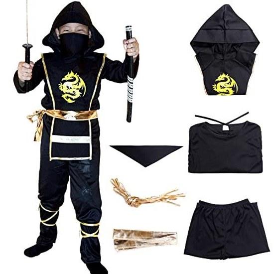 Formemory Cosplay Halloween Ninja Costume Samurai Shinobi Kids Boys Outfit Party Event Christmas Cultural Festival School Performance