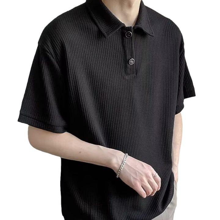 Men's Light Mature Style Short-Sleeve Polo Shirt - 2022 Summer Korean Trendy Lapel T-Shirt