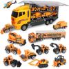 12-Piece Engineering Transport Vehicle Set with Opening Doors and Inertia Action - Children's Toy