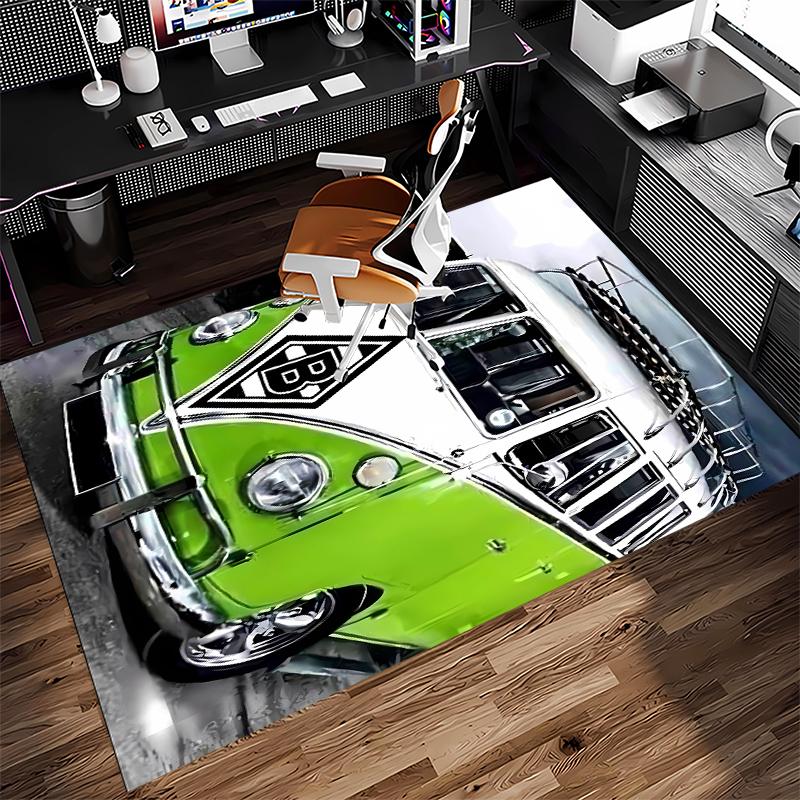1 Stück Borussia Mönchengladbach Logo Teppich - Weich, Waschbar, Rutschfest für Innenbereich, Bürostühle, Wohnzimmer, Heimbüro, Dekorativer Teppich