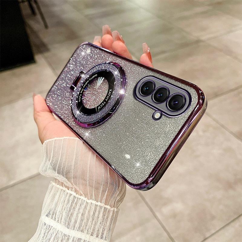 Pouzdro Samsung S24FE Luxury s držákem Glitter Case Pro Samsung Galaxy A15 A25 A35 A24 A14 S23 Plus Note20 Ultra A52 držák pouzdra