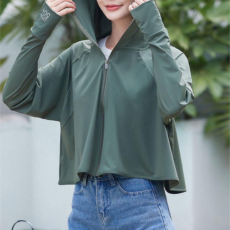 Women's Ice Silk Hooded Sun Protection Shawl - Black, Large Brim, Cool, Thin Vinyl Cape for Summer