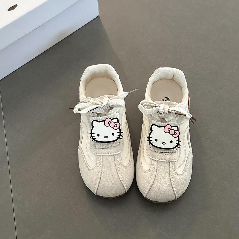 Cartoon cute Hello Kitty sports training shoes autumn and winter retro versatile simple commuter girls casual shoes single shoes