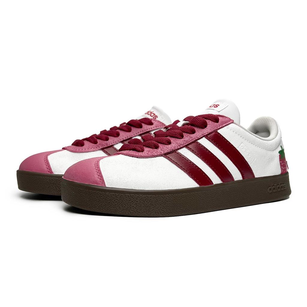 Adidas Neo Vl Court Classic Slip Resistant Abrasion Resistant Low top Skateboard Shoes Unisex Pink White HQ1802(Team285-)