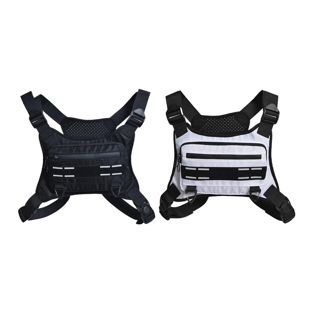 Nylon chest pocket, running backpack, vest, phone and accessory holder,