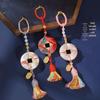Handmade DIY Imitation Song Brocade Double-Sided Ancient Coin Pendant - Chinese Style Car Hanging Ornament Gift