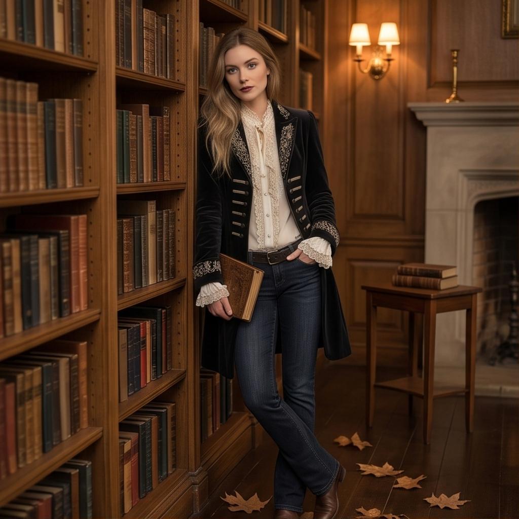 Women's Velvet Jacket, Long Sleeve, Embroidered Patchwork, Color