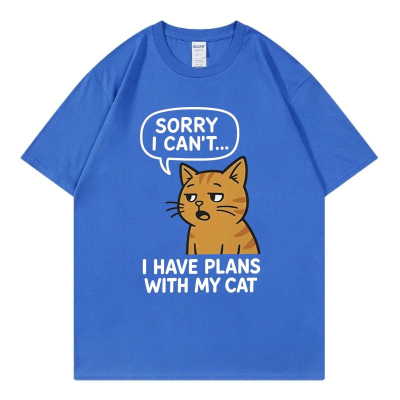 Comfy Cat Lover Funny T Shirt Men Women Clothing High Quality Fashion Oversized Tshirt Summer Casual Cotton Tshirts Streetwear