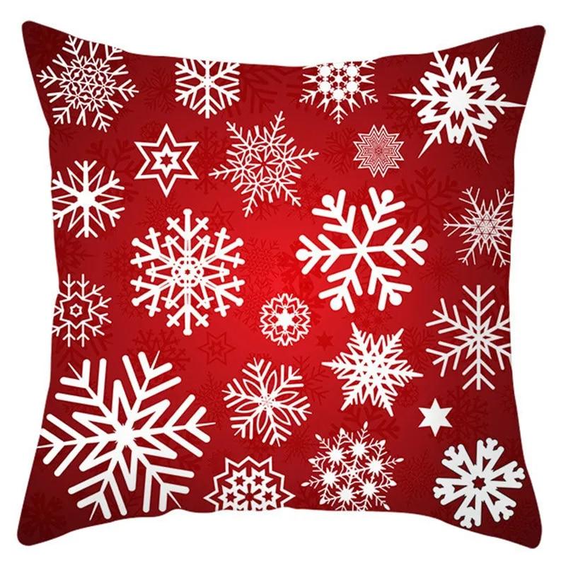 Christmas Decoration Pillow Cover Christmas Hat Christmas Tree Santa Elk Text Gift Gingerbread Man Sofa Home Decor Pillow Cover
