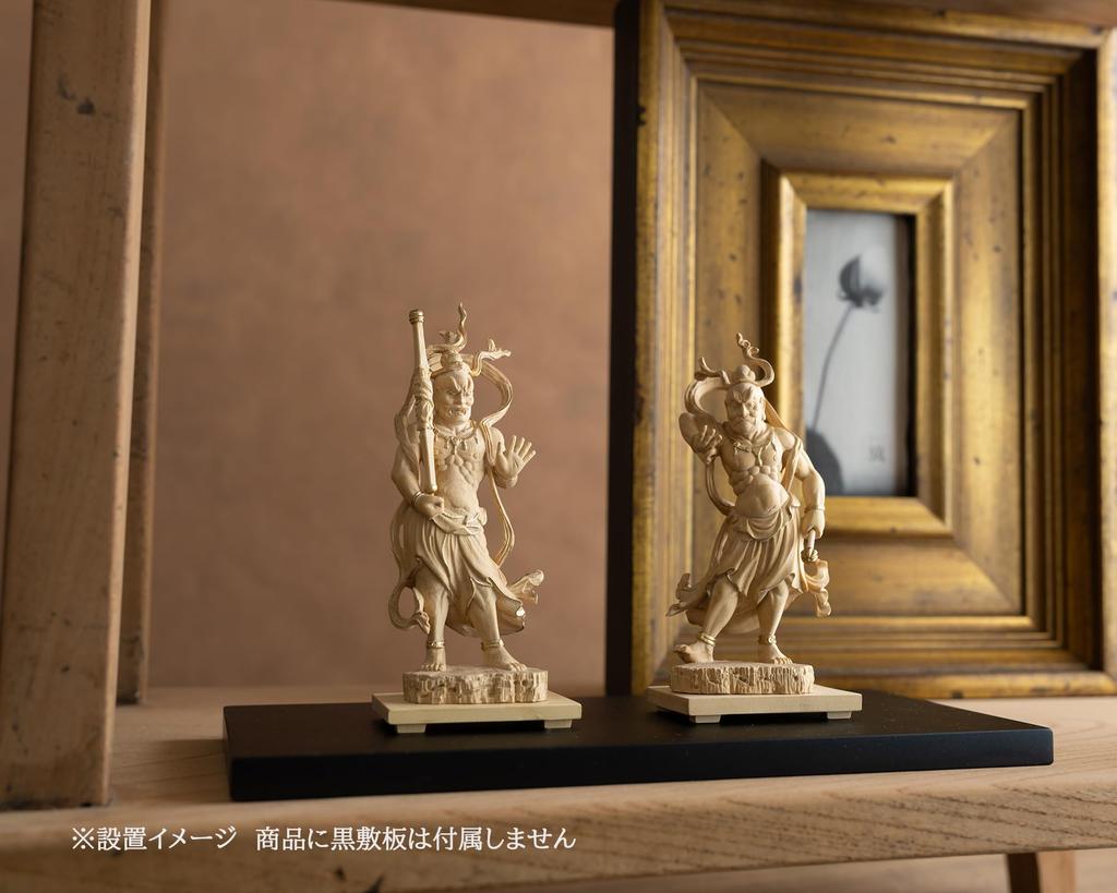 Kleiner Buddha Kongo Rikishi Statuen Set von 2 Agata Ungata Buddha Statue Figur Holzschnitzerei Ornament Buddha Statue Welt Kongo (Buchsbaum aus Holz)_Nio (GSB