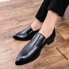 Fashion Loafer New Fashionable Men PU Embossed Pattern Without Lacing Up Business Banquet Shoes Pointed Tip Comfortable Men Shoes