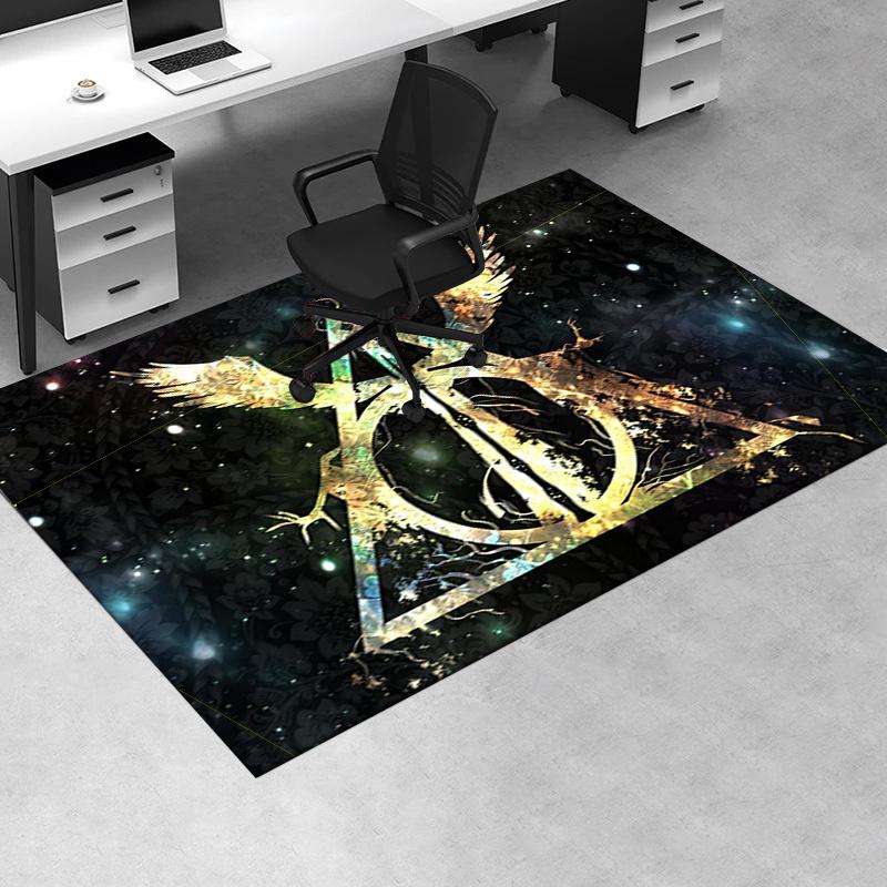 

Golden Phoenix Symbol Wall Art Decor Office Mat Home Decor Office Desk Chair Rugs Chair Carpet for office Chair Mat Gift For Halloween & Chr 60cm by 90cm