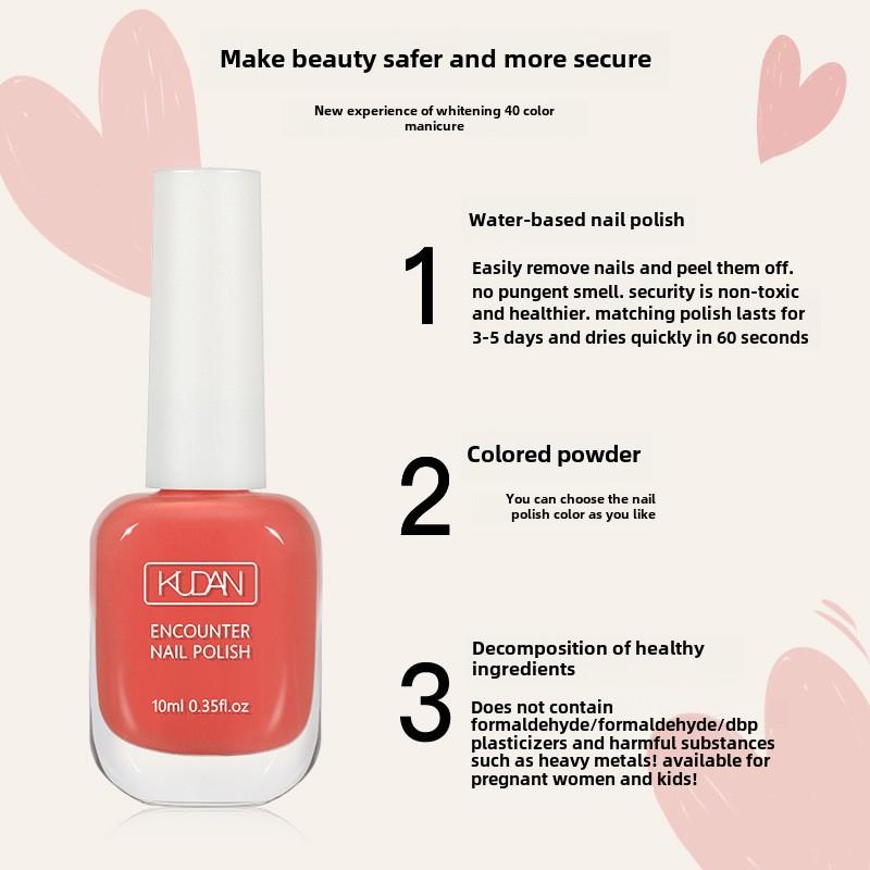 Water-based Nail Polish, No Baking, Quick Drying, Long-lasting, Tearable Nail Polish, No Odor, Quick Drying Nail Polish