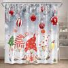 Cute Snowman Christmas Shower Curtains Xmas Tree Gift Cartoon Santa Claus Winter Scenery Bath Curtain Fabric Home Bathroom Decor