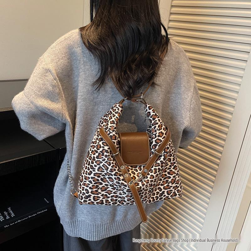 Leopardenmuster Umhänge- & Schultertasche - Damen Stilvoller Multifunktions-Rucksack & Koreanische Handtasche