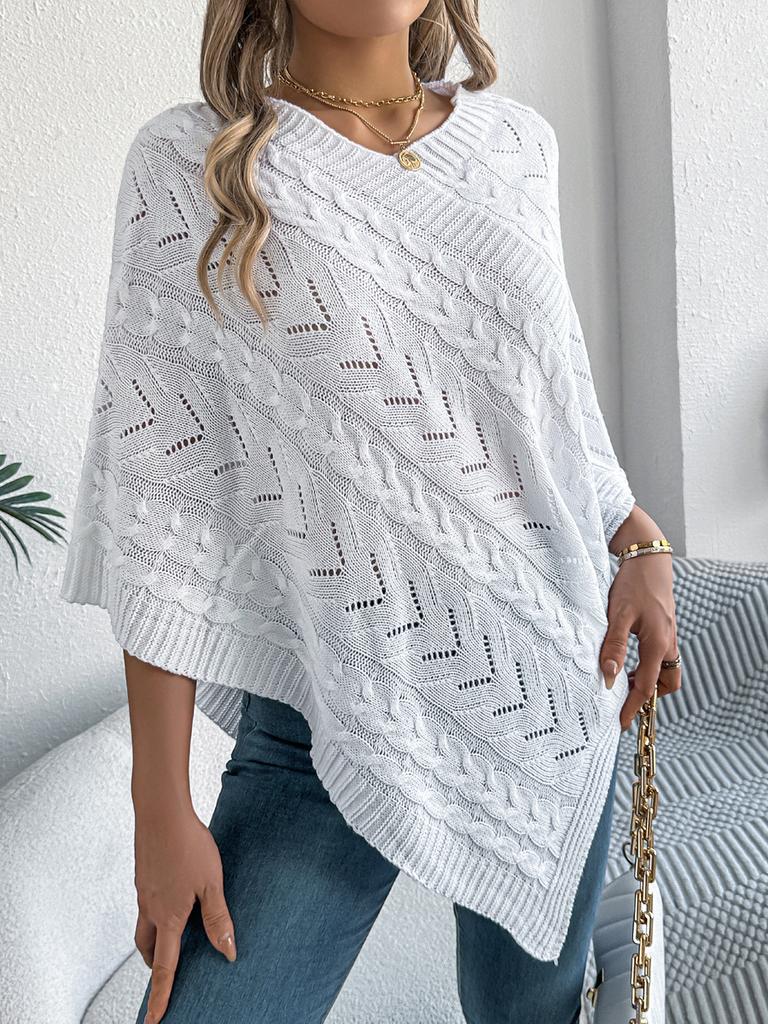 Autumn Winter Loose Knit Cable Knit Cardigan Coat for Women