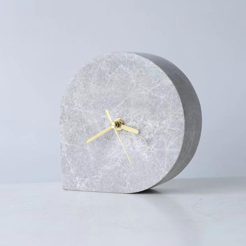 Creative Table Clock Modern Miniature Desk Clock Light Luxury Marble Clocks Ornaments Living Room Art Decoration Accessories