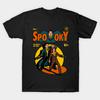 Men Black Print T-shirt Spooky Comic No-Cut Transfer Paper Print Cotton Tshirt
