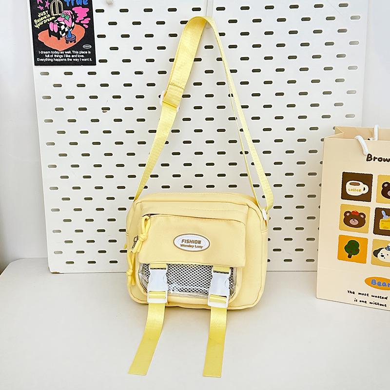 Cute college style girl messenger bag Japanese ins student large capacity versatile mailman bag transparent pain bag