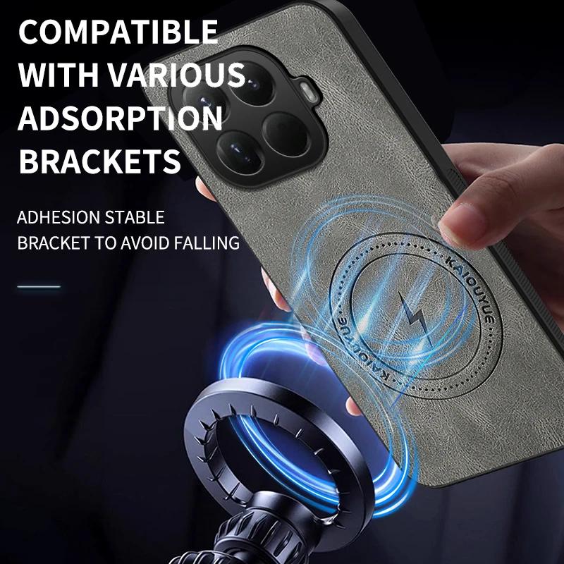 Magnetic Case for Xiaomi Mi 15T Pro 15T Cover Soft Matte Leather Shell for Mag-safe Shockproof All-round Camera Protector Fundas