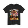 One Thankful Teacher Thanksgiving Turkey Cute Crayon Pencil T-Shirt