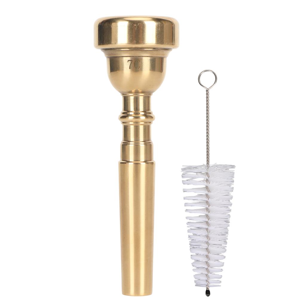 Trumpet Mouthpiece 7C Smoothing Brass Strong High Accuracy Trumpet Practice Mouthpiece with Brush fo
