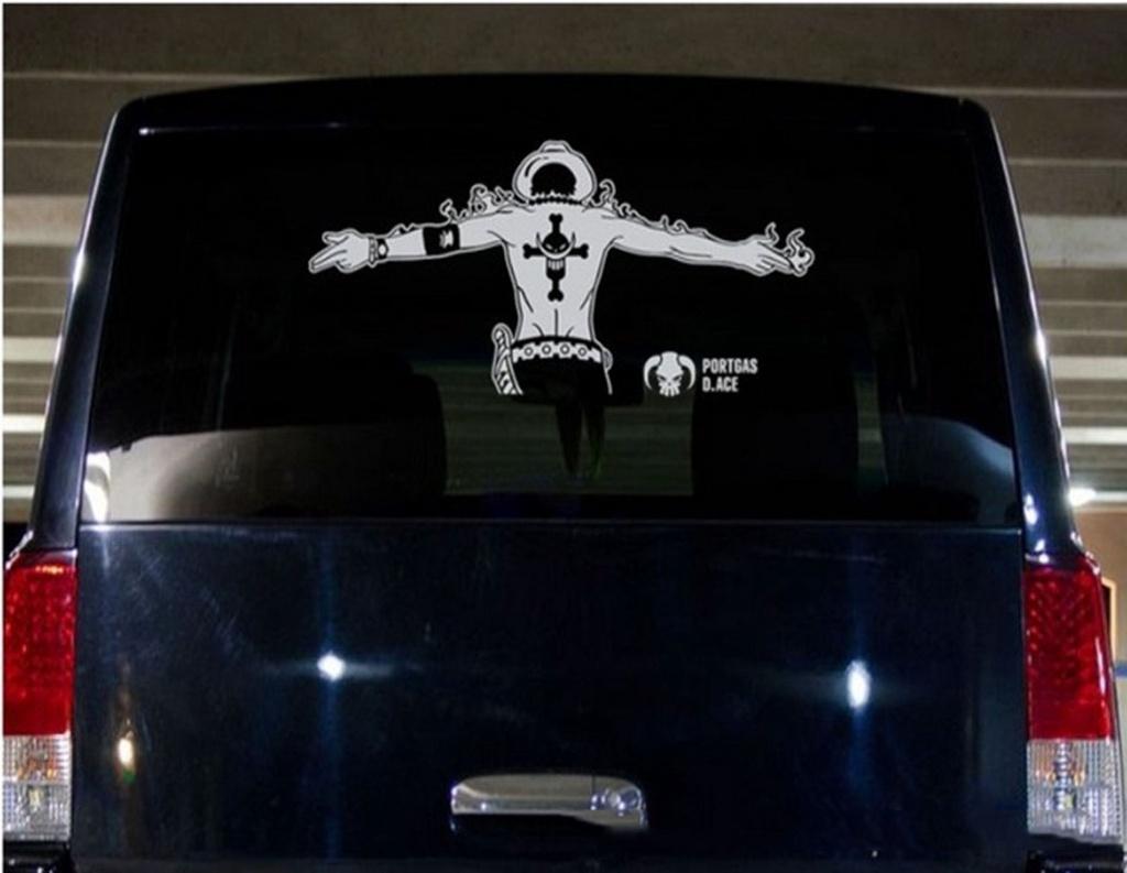Premium Quality One Piece Portgas D Ace Car Body Sticker Reflective Design For Classic Appeal