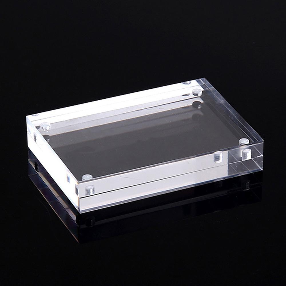 Polished Clear Acrylic Magnetic Photo Frame for Tabletop or Desk Display