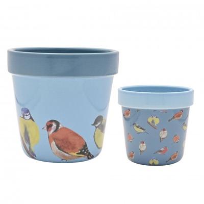 Country Living Set aus 2 Pflanzgefäßen - Vögel