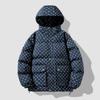 Winter down cotton clothes men's trendy brand solid color B-print men's and women's same style couple style thickened warm cotton clothes