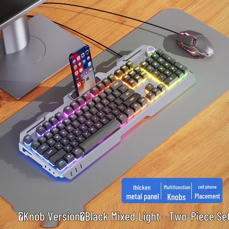 Wired Mechanical Keyboard, Headset & Mouse Set for Gaming and Office Use